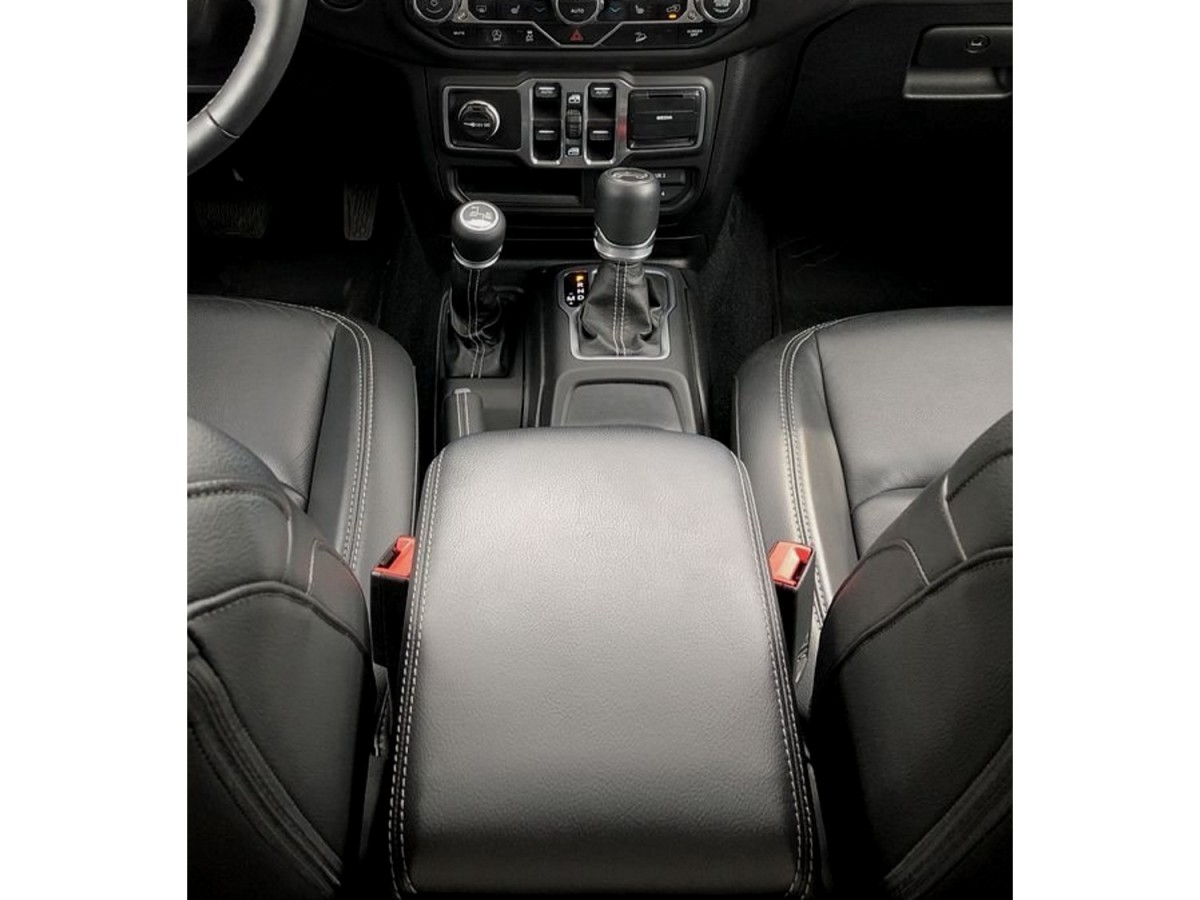 Genuine Mopar Jeep Center Console Armrest Black Leather & White ... 2013 Jeep Wrangler Black Interior